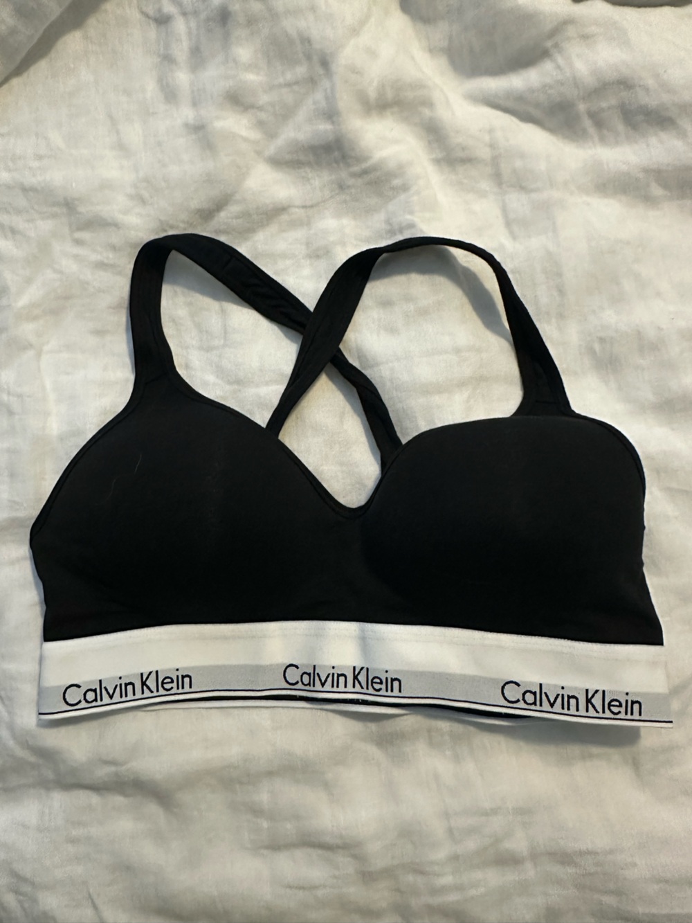 Calvin Klein Black & White Logo Wireless Sports Bra